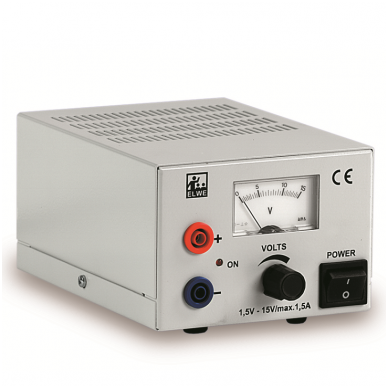 DC maitinimo šaltinis 1,5...15 V, 1.5 A (230 V, 50/60 Hz) DC maitinimo šaltinis 1,5...15 V, 1.5 A (230 V, 50/60 Hz)