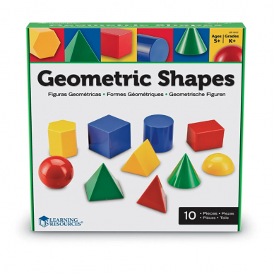 Didelės plastikinės geometrinės figūros, 10 vnt. 1 Didelės plastikinės geometrinės figūros, 10 vnt. 1