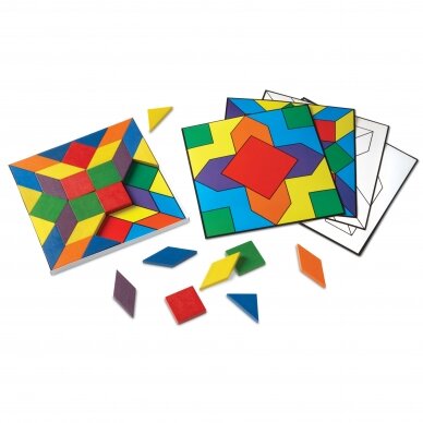 Geometrinių figūrų ir veiklos kortelių rinkinys