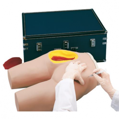 Intramuskulinių injekcijų manekenas – simuliatorius