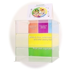 "Maitinkis sveikai" organinio stiklo stendas (be dirbtinių maisto produktų)