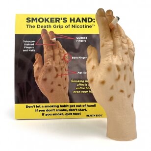 Modelis ,,Rūkoriaus ranka: nikotino mirties gniaužtai“