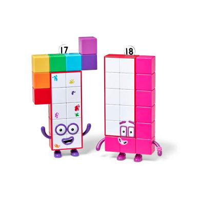 „Numberblocks“ Septyniolikos ir Aštuoniolikos figūrėlių rinkinys 2 „Numberblocks“ Septyniolikos ir Aštuoniolikos figūrėlių rinkinys 2