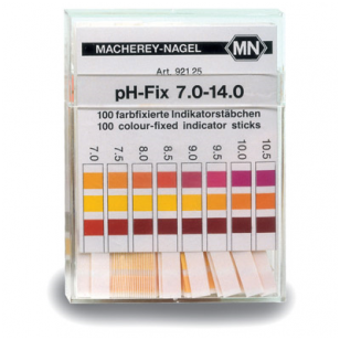 pH indikatorius juostelėmis (matavimo diapazonas pH 7 – 14)