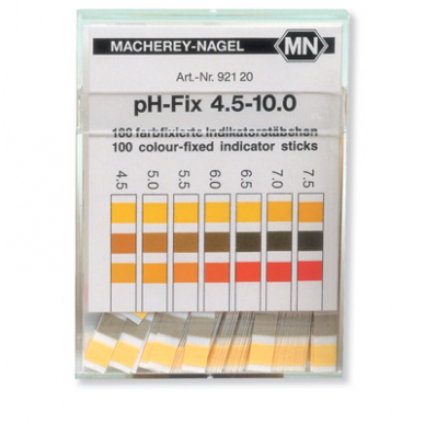 pH indikatorius juostelėmis (matavimo diapazonas pH 4,5 – 10)
