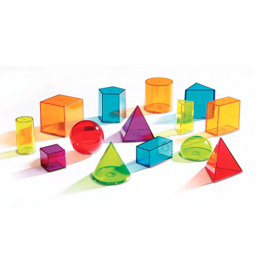 Skaidrios spalvotos geometrinės figūros, 14 vnt. Skaidrios spalvotos geometrinės figūros, 14 vnt.